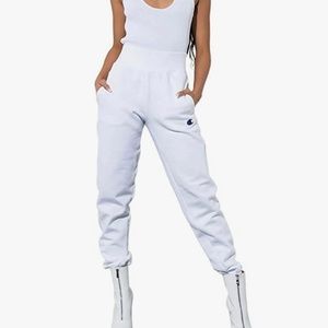 NEW Champion Women's Reverse Weave Joggers White Large